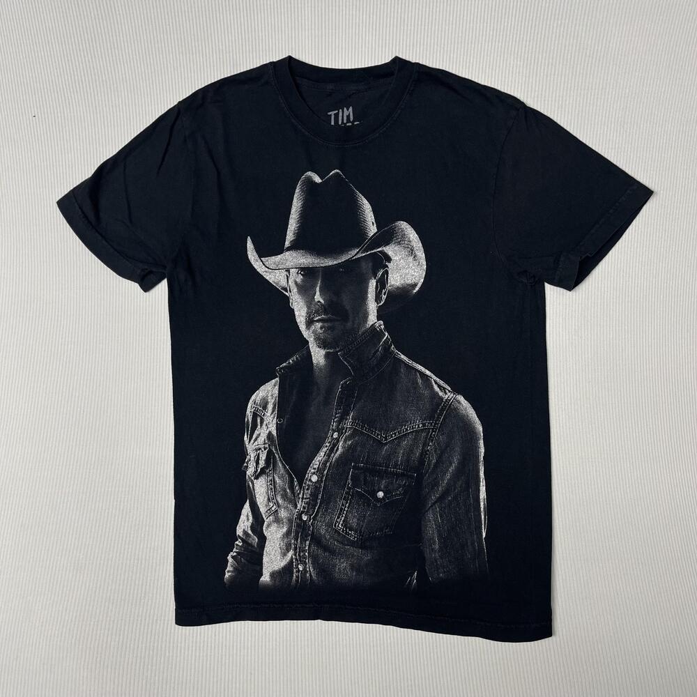 Tim McGraw Shirt Mens S Black Portrait Graphic Tour Concert Tee Country Music
